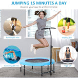 40'' Kids Mini Trampoline, Adult Rebounder Jumper w/ Handle Fitness HOMCOM