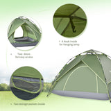 2 Man Pop Up Tent Camping Festival Hiking Family Travel Shelter Outsunny