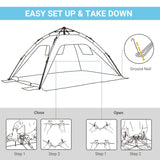 2 Man Pop-up Beach Tent Sun Shade Shelter Hut Windows Door Light Blue Outsunny