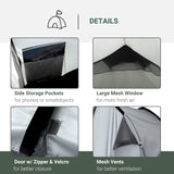 1-2 Man Camping Dome Tent Porch Mesh Window Double Layer Hiking Outsunny