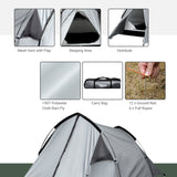 1-2 Man Camping Dome Tent Porch Mesh Window Double Layer Hiking Outsunny