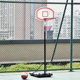 Basketball Stand 175-215cm Adjustable Height Sturdy Hoop w/ Wheels Base HOMCOM