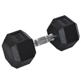 15KG Single Rubber Hex Dumbbell Portable Hand Weights Home Gym HOMCOM