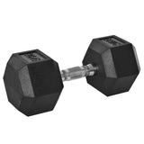 20KG Single Rubber Hex Dumbbell Portable Hand Weights Dumbbell Home Gym HOMCOM