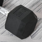 20KG Single Rubber Hex Dumbbell Portable Hand Weights Dumbbell Home Gym HOMCOM