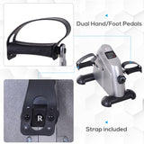 Mini Exercise Bike Portable Pedal Manual Machine Indoor Fitness Silver HOMCOM