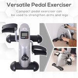 Mini Exercise Bike Portable Pedal Manual Machine Indoor Fitness Silver HOMCOM