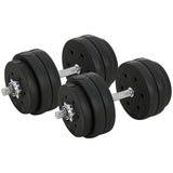 30KG Adjustable Dumbbells Weight Set Hand Weight for Body Fitness HOMCOM