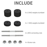 30KG Adjustable Dumbbells Weight Set Hand Weight for Body Fitness HOMCOM