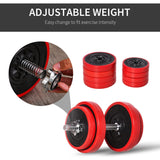 20KGS Dumbbell & Barbell  Adjustable Ergonomic Set Exercise in Home Gym HOMCOM