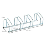 4 Bike Parking Rack Locking Storage Stand Holder Floor Wall Mount  HOMCOM