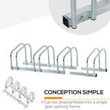 4 Bike Parking Rack Locking Storage Stand Holder Floor Wall Mount  HOMCOM