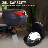 28L Motorcycle Tail box Helmet Top Case Storage Trunk Mount Rack HOMCOM