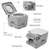 10L Portable Travel Toilet Outdoor Camping with 2 Detachable Tanks Grey HOMCOM