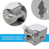 10L Portable Travel Toilet Outdoor Camping with 2 Detachable Tanks Grey HOMCOM