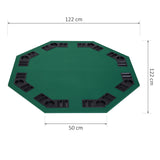 1.2m/48 Inches Foldable Poker Table Top 8 Players Blackjack Chip Trays HOMCOM