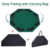 1.2m/48 Inches Foldable Poker Table Top 8 Players Blackjack Chip Trays HOMCOM