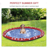 150cm Splash Pad Sprinkler for Pets Dog Bath Pool Non-slip Outdoor Red Pawhut