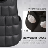 15KGS Adjustable Weight Vest Running Gym Training Weight Loss, Black HOMCOM