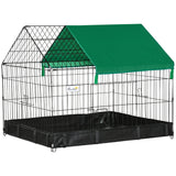 Rabbit Cage Guinea Pig Small Animal Playpen Water Proof Roof Pawhut