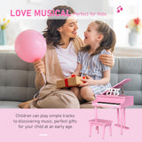 30 Keys Mini Kids Piano with Music Stand and Bench Best Gifts Toy HOMCOM