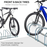 5 Bike Parking Rack Locking Storage Stand Holder Floor Wall Mount HOMCOM