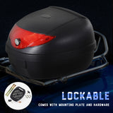 24L Motorcycle Trunk Tail Box Luggage Case with Two Keys and Plate HOMCOM