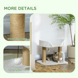 42cm Indoor Cat Tree Kitty Play Tower w/ Toy Balls, Jute Scratching Post