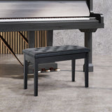 Classic Digital Keyboard Piano Bench Makeup Padded Seat Stool Solid Wood Black