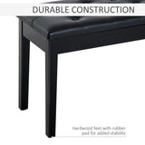 Classic Digital Keyboard Piano Bench Makeup Padded Seat Stool Solid Wood Black