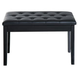 Classic Digital Keyboard Piano Bench Makeup Padded Seat Stool Solid Wood Black