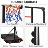 SPORTNOW Kids Adjustable Basketball Hoop and Stand w/ Wheels, 1.8-2m