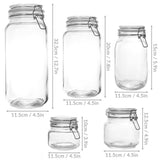 Clip Top Glass Storage Jars - Assorted Set of 5 | M&W