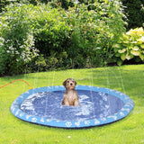 170cm Splash Pad Sprinkler for Pets Dog Bath Pool Non-slip Outdoor Blue