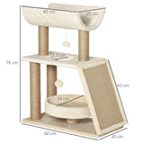 Cat Tree Kitten Tower w/ Scratching Post, Pad, Bed, Perch, Toy Ball