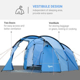 3 Man 2 Room Tent Camping Tent With Living Area Air Vents Blue