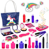 21 PCS Pretend Makeup for Girls, Pretend Play Makeup , Makeup Toy Set Includes Make-up Bag, Lipstick, Eye Shadow, Brush, Gift for Girls to Play Game, Christmas, Birt