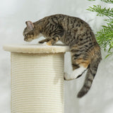 85cm Tall Cat Scratching Post with Sisal Rope, Soft Plush, Anti Tip - Beige