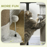 242cm Adjustable Floor-To-Ceiling Cat Tree w/ Anti-Slip Kit - Orange