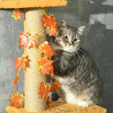 242cm Adjustable Floor-To-Ceiling Cat Tree w/ Anti-Slip Kit - Orange