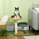 52cm Cat Tree for Indoor Cats, Scratching Posts with Two Bed, Toy Ball