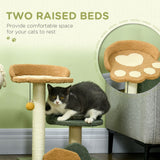 52cm Cat Tree for Indoor Cats, Scratching Posts with Two Bed, Toy Ball