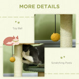 52cm Cat Tree for Indoor Cats, Scratching Posts with Two Bed, Toy Ball