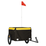 vidaXL Bike Trailer Black and Yellow 45 kg Iron