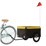 vidaXL Bike Trailer Black and Yellow 45 kg Iron