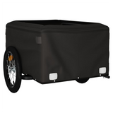 vidaXL Bike Trailer Black and Yellow 45 kg Iron