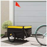 vidaXL Bike Trailer Black and Yellow 45 kg Iron