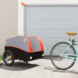 vidaXL Bike Trailer Black and Orange 45 kg Iron