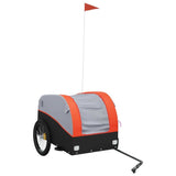 vidaXL Bike Trailer Black and Orange 45 kg Iron