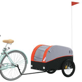 vidaXL Bike Trailer Black and Orange 45 kg Iron